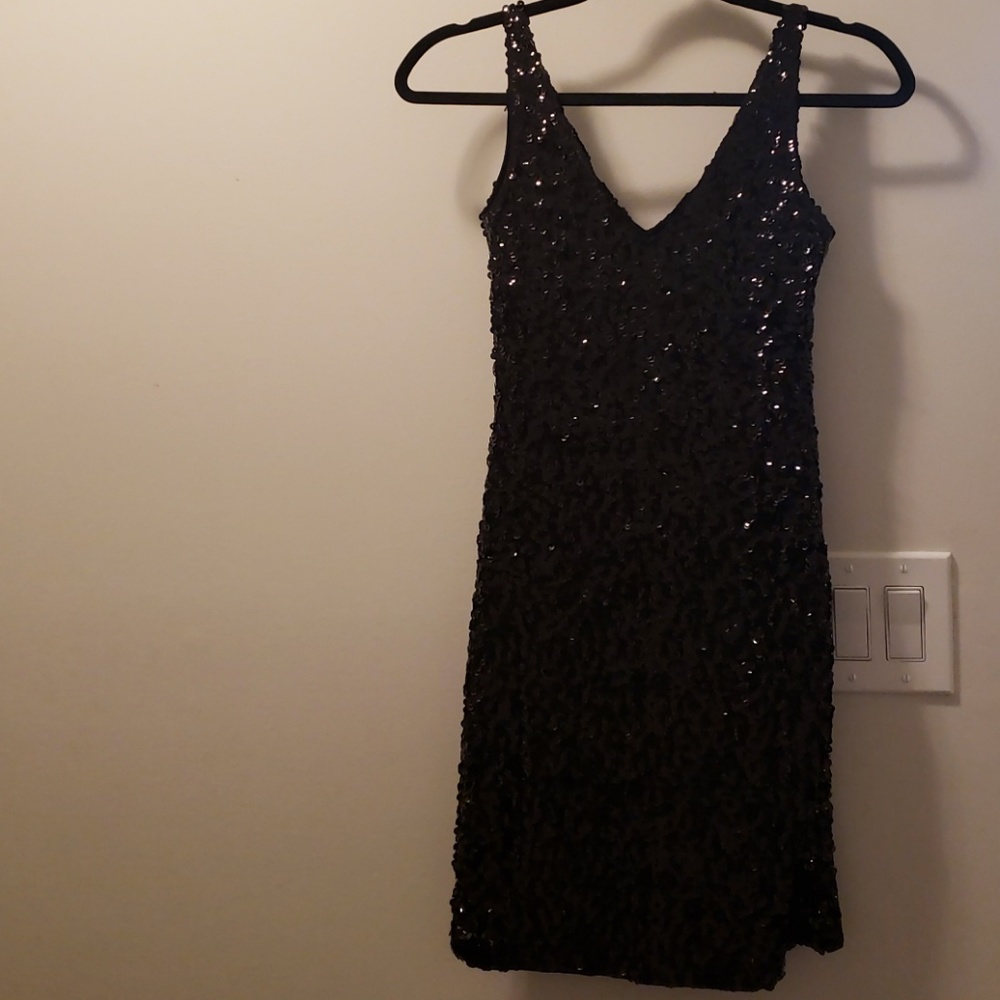 Black sequin dress